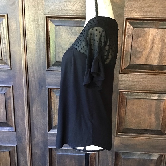 3/$10 - Ruffled Sleeved, Sheer Top Blouse - Picture 5 of 8